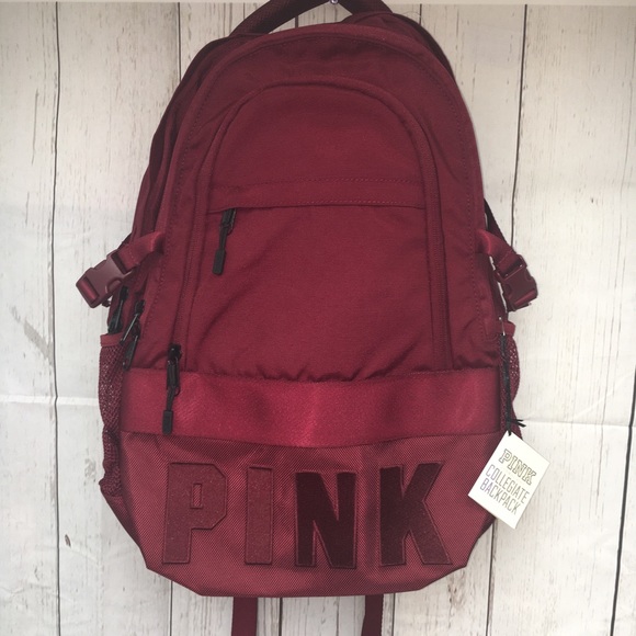 victoria secret pink burgundy backpack